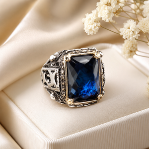 Anello retrò a forma quadrata, accessori da uomo per l'uso quotidiano con design personalizzato - Product Image 3