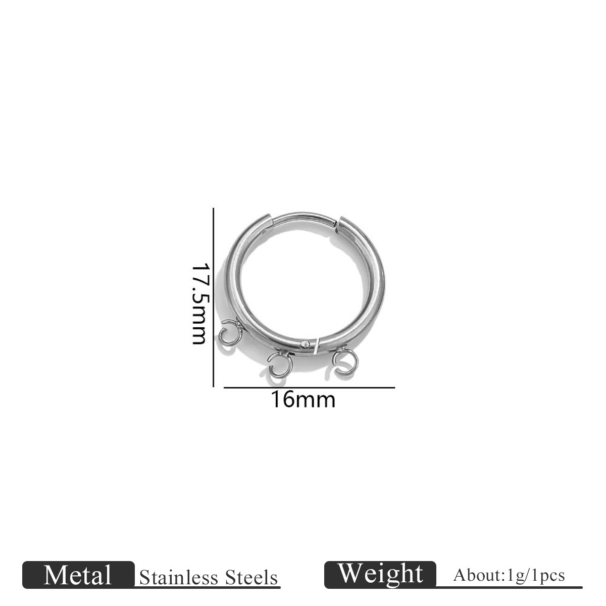 3:1 Welding Ring 16mm Steel silver Color