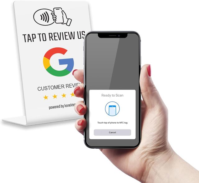 Custom Acrylic Restaurant Table Display Stand NFC213 215 216 NFC Social Media Review Card