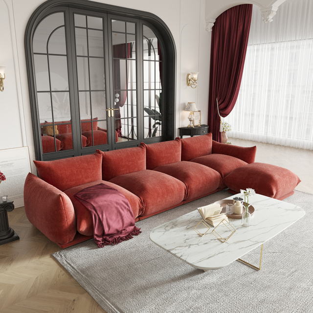 Super Cozy and Stylish Modular Sofa Modern Velvet Luxury Sofa  Hot Sale Italian Designer Soft Sofa