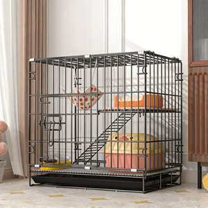 Cage à chat pliable classique la plus vendue, multi-niveaux, avec plateau en plastique, conception robuste, emballée en boîte, pour usage intérieur toutes saisons - Product Image 3