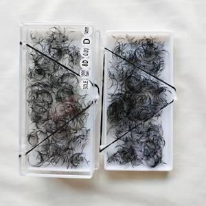 ขนตาคาเมลเลียแบบพรีเมี่ยมสำหรับ8D ขนตาขยายขนาด8มม. 10มม. 12มม. แคชเมียร์แบบแบนสีดำ - Product Image 5