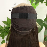 Perruques en cheveux humains bruts européens de 22 pouces, couleur brun foncé, lisses, avec dentelle frontale HD véritable, nœuds invisibles réalistes Nano Laser