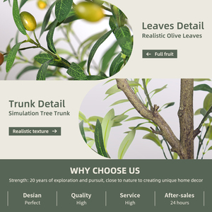 Bán Buôn Trang Trí Nội Thất 5ft 180Cm 6ft Nhân Tạo Cây Ô Liu Giả Cây Ô Liu Với Lụa Nhựa Lá Bán Buôn Nhân Tạo Nhà Máy - Product Image 2