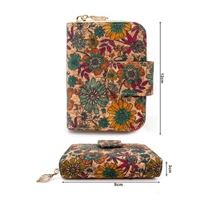 Custom Cork Purse Logo <b>RFID</b> <b>Blocking</b> Bifold Zipper Coin Pocket Women <b>Wallet</b> Short Polyester Lining - Product Image 2