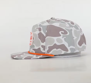 Gorra Deportiva de 5 Paneles con Logotipo Personalizado de Alta Calidad al por Mayor, Gorras de Poliéster con Visera Plana y Estampado de Camuflaje, Gorra Snapback con Parche Bordado - Product Image 3