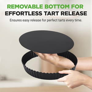 Non-Stick <b>Cake</b> Pan Set 2 Pieces <b>Cake</b> <b>Mold</b> Removable Bottom Carbon Steel Non-stick Tart Pan - Product Image 2