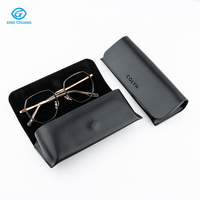 Top Vente En Cuir Doux Noir Lunettes De Soleil Cas N'importe Quelle Couleur PU Optique Lunettes Boîte Lunettes Emballage Sac