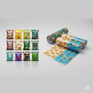 <span class=keywords><strong>Film</strong></span> d'emballage alimentaire PE High-Barrie pour pochettes d'oreiller pour collations Chips Biscuits Gâteau Rouleau Format d'emballage - Product Image 3