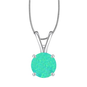 Tiktok Viral Dainty Round Blue <strong>Opal</strong> Pendant-Copper Link Chain Sweater Chain Minimalist <strong>Necklace</strong> For Women's Trendsetters - Product Image 1