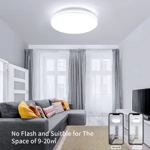 OUESEN IP44 일광 플러시 마운트 LED 천장 조명 화이트 5000K 24W 욕실 현대 ABS 표면 마운트 Lampadario 천장 램프