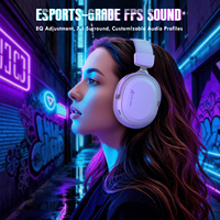 Auriculares Inalámbricos para Juegos Attack Shark L30 Pro, Auriculares Tri-Modo, Auriculares Supraaurales con Cancelación de Ruido y Micrófono