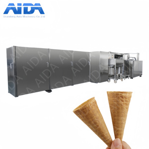 Línea de producción de cono de azúcar en rollo de huevo completamente automática, máquina para hacer conos de gofres, helado de Chocolate, máquina para hacer conos de helado - Product Image 3