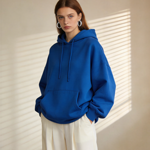 Sudadera con Capucha de Felpa de Algodón de 400GSM, Gruesa, Oversize, Hombros Caídos, Unisex, Lisa, para Estampar, Pullover, de Bajo Costo, Personalizable, Estilo Urbano - Product Image 2