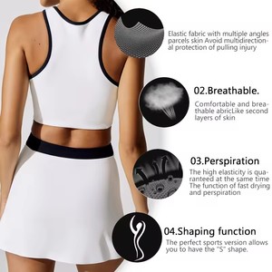 Conjunto de ropa de tenis de Yoga personalizado al por mayor para mujer, ropa de Yoga para deportes al aire libre, ropa de Fitness de gas húmedo para mujer - Product Image 6