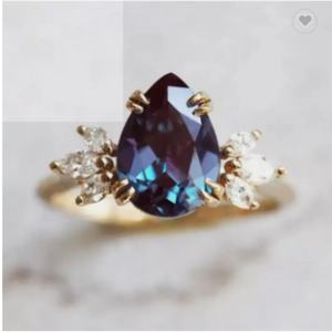 Anillo de Compromiso Cristiano Chapado en Oro Rosa, Plata de Ley 925, Oro de 14K, Piedra Alejandrita - Product Image 3