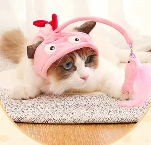 Pet Mũ Nón Lông Vui Vẻ Mèo Đồ Chơi Vui Vẻ Khủng Long Nhỏ Mắt Lớn Cá Chim Cánh Cụt Con Ong Hình Dạng Hat Mèo Tự Hi Tạo Vật Nuôi Nguồn Cung Cấp