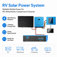 Système d'énergie solaire hors réseau BLUETTI 48V, onduleur 5kW, batterie LiFePO4 5.12kWh, contrôle intelligent pour camping-car