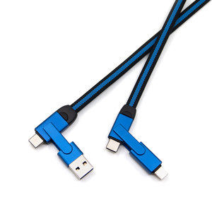 Câble de données <span class=keywords><strong>USB</strong></span> PD 6-en-1 3A 60W, nouvelle conception, charge rapide, en alliage d'aluminium tressé, durable, type-C pour tous les <span class=keywords><strong>iPhone</strong></span>/Samsung - Product Image 4