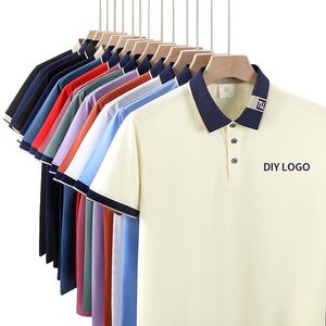 Polos de Talla Grande para Hombre, Spandex, Poliéster, Bordado Personalizado, Polo Casual, Transpirable, Suave, Camisetas de Golf para Hombre - Product Image 1