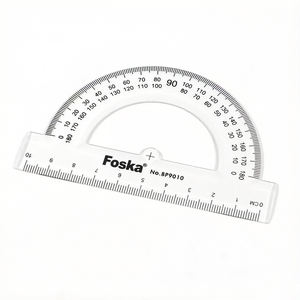 Regla de Plástico Grueso y Resistente de 180 Grados, Transparente, de 4 Pulgadas, con Regla Matemática Transparente para Dibujar Líneas Rectas y Nítidas - Product Image 1