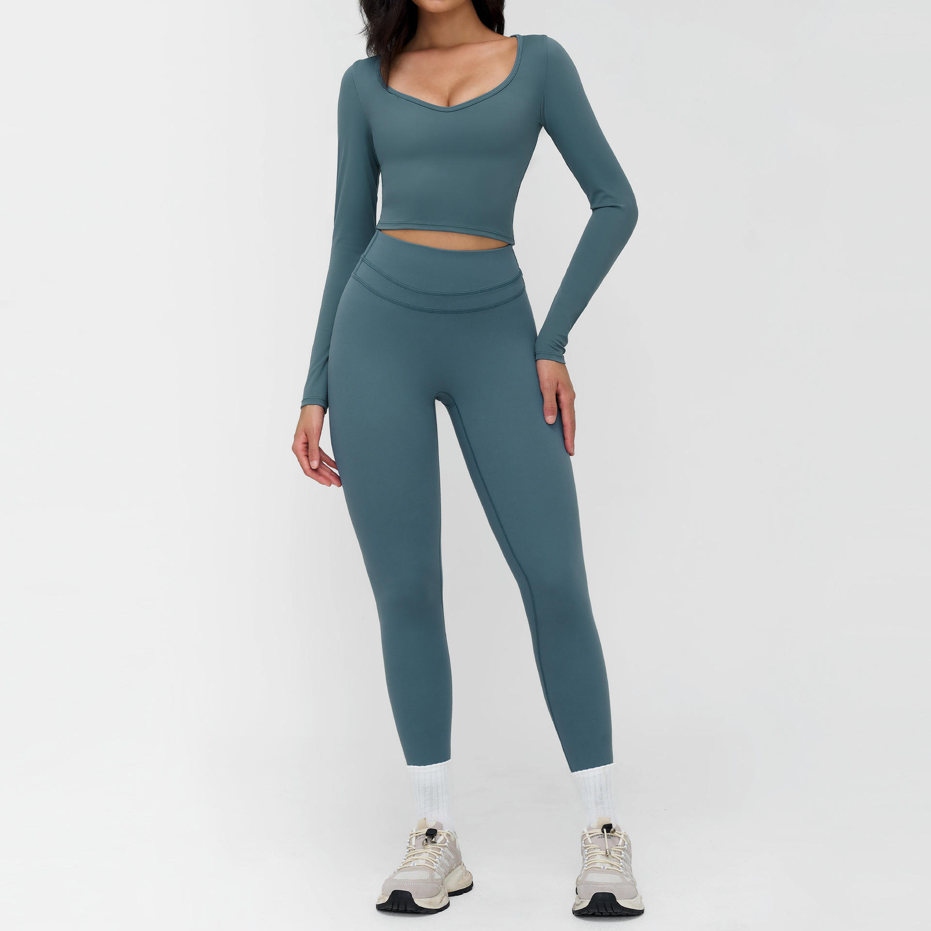 3109 เสื้อแขนยาว, 8863 กางเกง - สีฟ้าคอสมิก