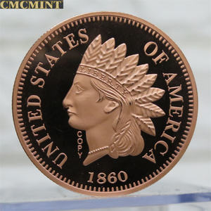 Özel bakır sikke 1 Oz .999 Troy bakır hint baş yuvarlak mücadelesi Coin - Product Image 2