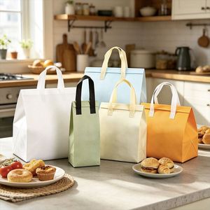 Customizable Reusable Aluminum Foil Laminated Nonwoven Fabric Cooler <b>Bag</b> Logo/Graphic Design Self-Adhesive for Food <b>Delivery</b> - Product Image 1