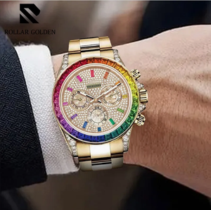 Moissanite Watch Mechanical Luxury Watch Rainbow Accept OEM ODM Service Hip Hop <b>Automatic</b> Watch for Men - Product Image 3