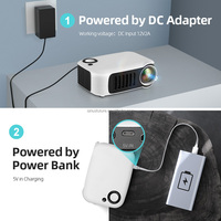 Mini Proyector Portátil LED Pico de Tiro Corto Compatible con 4K, Full HD para Exteriores con Altavoz Integrado para Smart TV y Juegos Móviles A2000