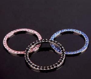 Anillo de cristal para decoración de coche, botón de inicio de un clic, Diamante de imitación, motor circular, botón de parada de un clic, <span class=keywords><strong>Interior</strong></span> - Product Image 6
