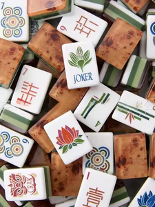 Fichas <span class=keywords><strong>de</strong></span> Mahjong Americanas <span class=keywords><strong>de</strong></span> Acrílico, Estilo Moderno, Calidad Comercial, Ecológicas, para 4 Jugadores, Uso en Campamentos - Product Image 1