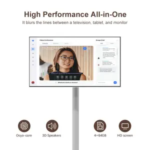 Jcpc Bestietvไร้สายWifi Rollableชั้นยืนจอภาพLcd Android 12 นิ้วหน้าจอสัมผัสขาตั้งโดยMe 21.5 ทีวีสมาร์ท