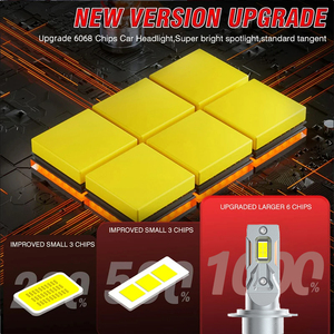 Kit de conversion de phares LED H7 240W 24000LM 6500K avec double tube en cuivre et ventilateur de refroidissement turbo, ampoule de conduite automobile haute puissance - Product Image 6