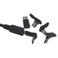 Adaptador de Datos USB Ultra Corto de 90 Grados, Micro USB Hembra a Micro USB Macho, con Ángulos Izquierdo, Derecho, Arriba y Abajo
