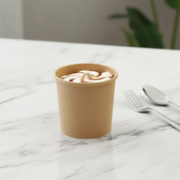 Gobelet à soupe en papier kraft biodégradable et recyclable de haute qualité, à paroi simple, respectueux de l'environnement, avec option de logo personnalisé
