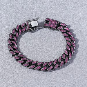2026 New Innovation Geometric Design Alloy Purple Chain <b>Bracelet</b> Hiphop Style Men's <b>Bracelet</b> Trendy Jewelry Wholesale - Product Image 1