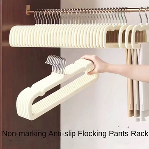 Perchas de Terciopelo Resistentes para Pantalones con Barra Antideslizante de 35 cm, Gancho Giratorio para Ropa de Adulto, Percha Individual Acolchada para Pantalones - Product Image 3