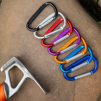 Porte-clés mousqueton en forme de D coloré, crochet à verrouillage à pression en aluminium, outil pour laisse, pour le camping, la randonnée et l'escalade