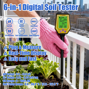 Medidor de <span class=keywords><strong>pH</strong></span> <span class=keywords><strong>Digital</strong></span> 6 em 1 Novo de Fábrica para Atacado com Display <span class=keywords><strong>Digital</strong></span>, Temperatura, Umidade e Luz Solar para Teste de Solo de Plantas de Jardim - Product Image 2