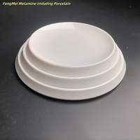 Assiette à pâtes en mélamine écologique avec logo personnalisé, bord enveloppé, design marbré, passe au lave-vaisselle, sans BPA
