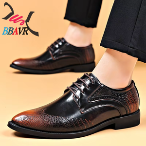 Zapatos de Hombre con Cordones de PU, Estilo Británico Coreano, con Diseño de Rayas, Punta en Pico, Talla Grande, Casuales y Formales para Negocios, Novedad 2026 - Product Image 2