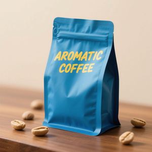 Custom Gravure Printed Food Grade Stand up <b>Pouches</b> with Zipper Valve Side Gusset Flat Bottom Bag for <b>Coffee</b> Packaging Recyclable - Product Image 4