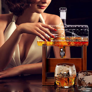 Ensemble de <span class=keywords><strong>carafe</strong></span> à whisky en verre avec verres, 37.2 floz, <span class=keywords><strong>carafe</strong></span> à whisky à <span class=keywords><strong>alcool</strong></span>, <span class=keywords><strong>carafe</strong></span> ronde avec robinet, bouchon et base - Product Image 2