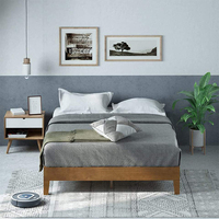 Meuble de lit simple en bois massif, chambre à coucher, mobilier moderne, cadre en bois massif