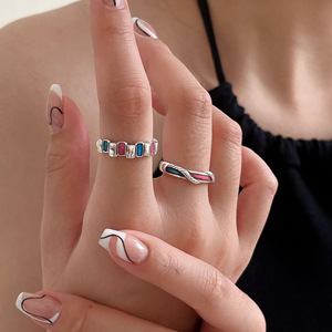 Yinruitai S925 Sterling Silver Rainbow Zircon Cross <b>Open</b> <b>Ring</b> For Women Small Versatile Fashion Jewelry Gift - Product Image 2