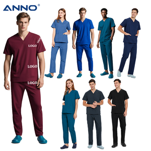 Nouveaux ensembles <span class=keywords><strong>de</strong></span> blouses médicales ANNO élégants, antibactériens, personnalisés, à manches courtes, souples, unisexes, pour hôpital et dentistes - Product Image 1