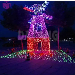 Lampes à LED 3D en forme de moulin à vent IP65, décorations de Noël et de fêtes, pour Noël, Thanksgiving et aménagement paysager - Product Image 1