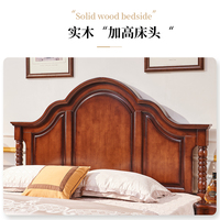 Amerikanischer Luxus-Stil Kingsize-Schlafzimmerbett Europäischer Stil Hochwertiges Massivholz-Doppelbett Weiches Kopfteil Lederbett Modern