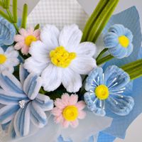 Bouquet de fleurs artificielles mélangées torsadées au crochet, fait main, lavable, respectueux de l'environnement, cadeau idéal pour la remise des diplômes et Pâques
